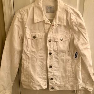 Old Navy white denim jacket NWT
